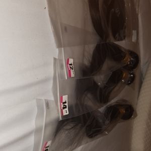 3 Bundles and Frontal 12" 14" 16" 100%Human hair